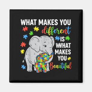 Different is Beautiful Elephant Autism Awareness Magnet