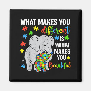 Different is Beautiful Elephant Autism Awareness Magnet