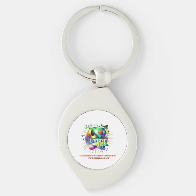 Different Isn't Broken, It's Brilliant – Neurodive Key Ring (Front)