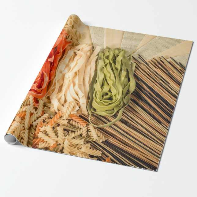 Different kinds of Pasta Wrapping Paper (Unrolled)