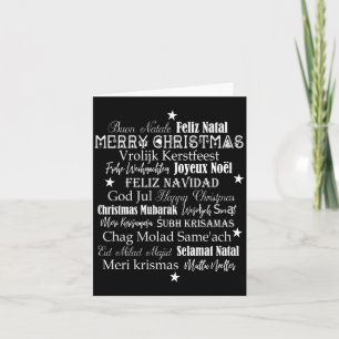 Different Languages Of Merry Christmas T Shirt Card