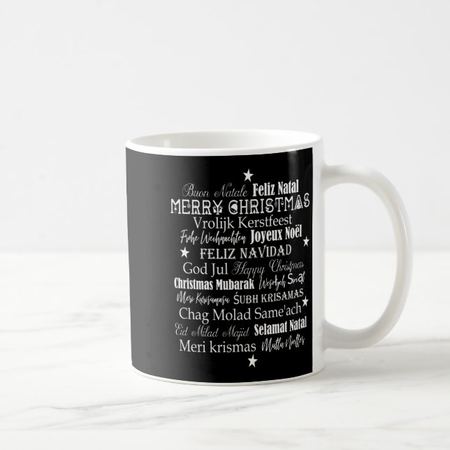 Different Languages Of Merry Christmas T Shirt  Coffee Mug (Right)