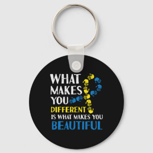 Different Makes You Beautiful Down Syndrome Awaren Key Ring