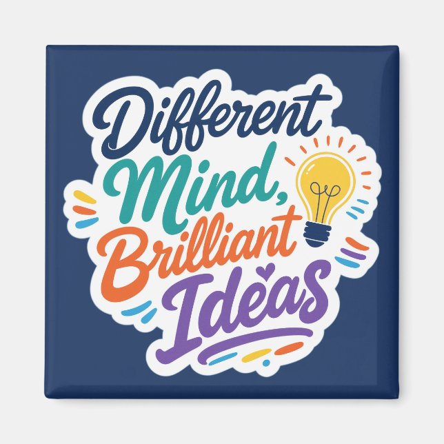 Different Mind Brilliant Ideas Autism ADHD Magnet (Front)