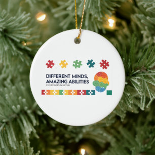 Different Minds Amazing Abilities Awareness Art Ceramic Ornament