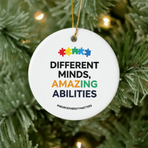 Different Minds Amazing Abilities Awareness Art Ceramic Ornament