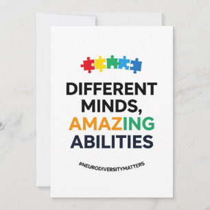 Different Minds Amazing Abilities Awareness Art Holiday Card