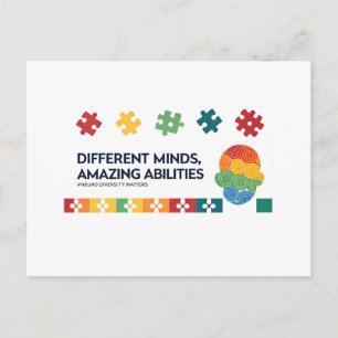 Different Minds Amazing Abilities Awareness Art Postcard