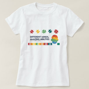 Different Minds Amazing Abilities Awareness Art T-Shirt