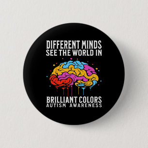 Different Minds Autism Awareness Kids Boys Support 6 Cm Round Badge