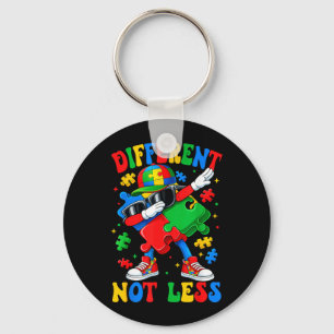 Different Not Less Dabbing Puzzle Autism Awareness Key Ring
