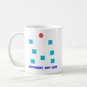 Different, Not Less Inclusive Shapes Illustration Coffee Mug