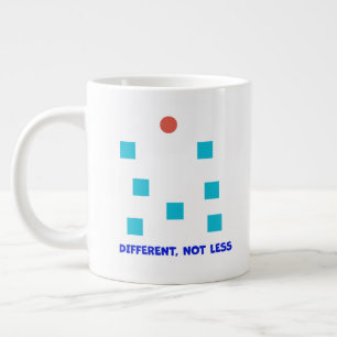 Different, Not Less Inclusive Shapes Illustration Large Coffee Mug