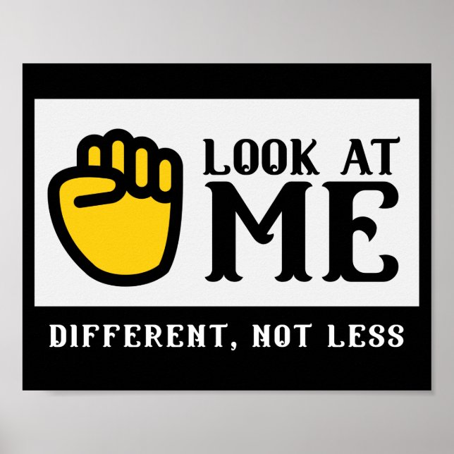 DIFFERENT, NOT LESS sign language awareness        (Front)