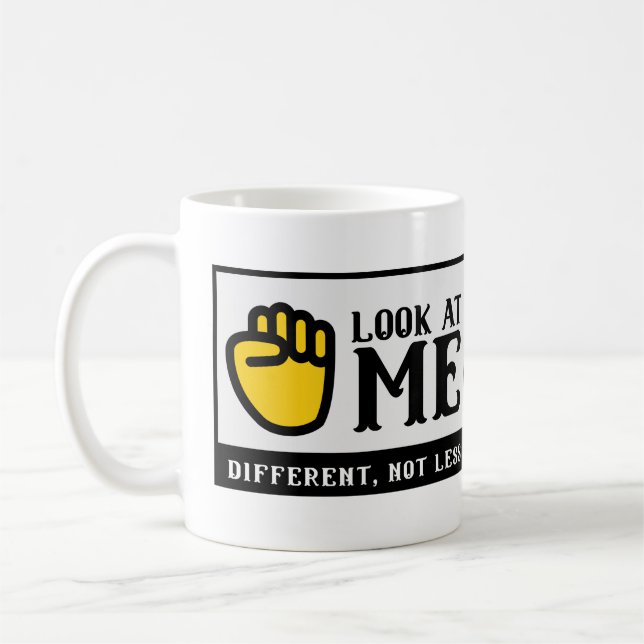 DIFFERENT, NOT LESS sign language awareness        Coffee Mug (Left)