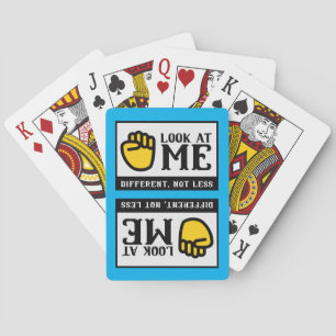 DIFFERENT, NOT LESS sign language awareness  Playing Cards