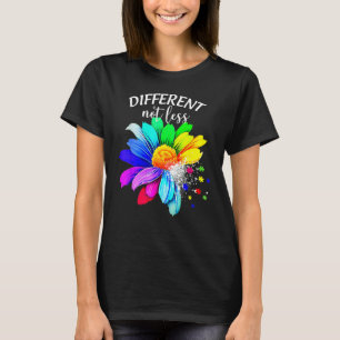 Different Not Less, Sunflower Autism Puzzle Awaren T-Shirt