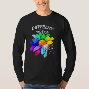 Different Not Less, Sunflower Autism Puzzle Awaren T-Shirt