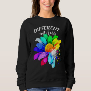 Different Not Less Sunflower Autism Puzzle Awarene Sweatshirt