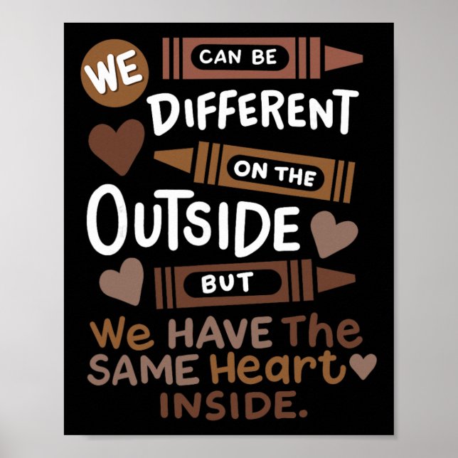 Different Outside But Same Heart Black History Mon Poster (Front)