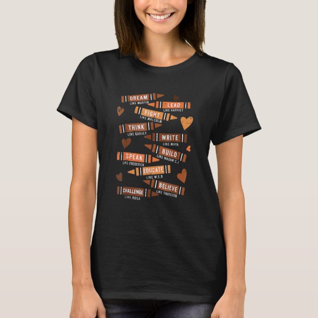 Different Outside But Same Heart Inside Black Hist T-Shirt (Front)