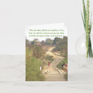 "Different Paths"/People Walking Winding Dirt Path Card