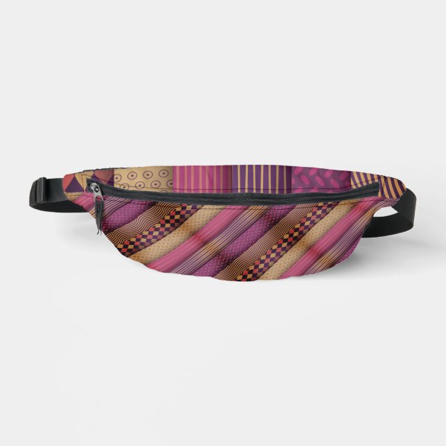 Different patterns pink colours stainless steel  bum bags (Front)