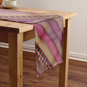 Different patterns pink colours stainless steel short table runner