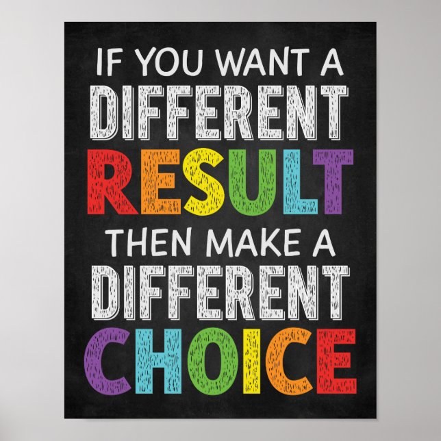 Different Result Different Choice Classroom Poster (Front)