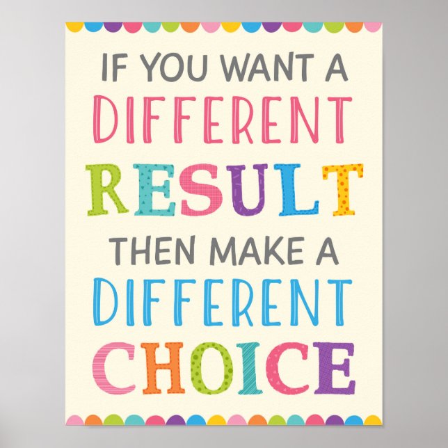 Different Result Different Choice Classroom Poster (Front)