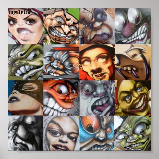 different styles of characters poster (Front)