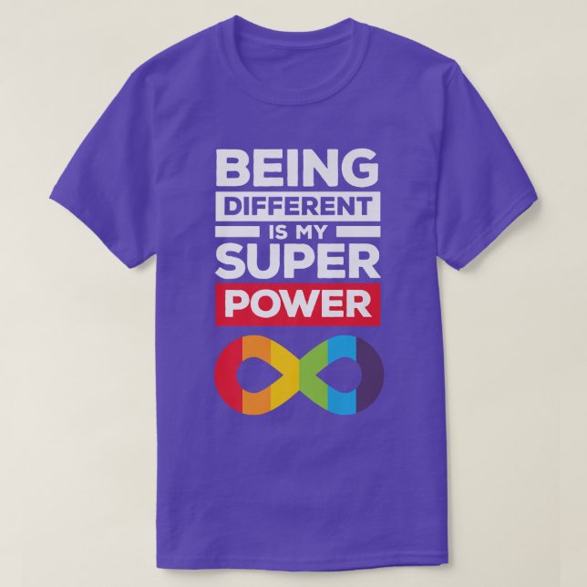 Different Super Power Neurodiversity ADHD Autism A T-Shirt (Design Front)