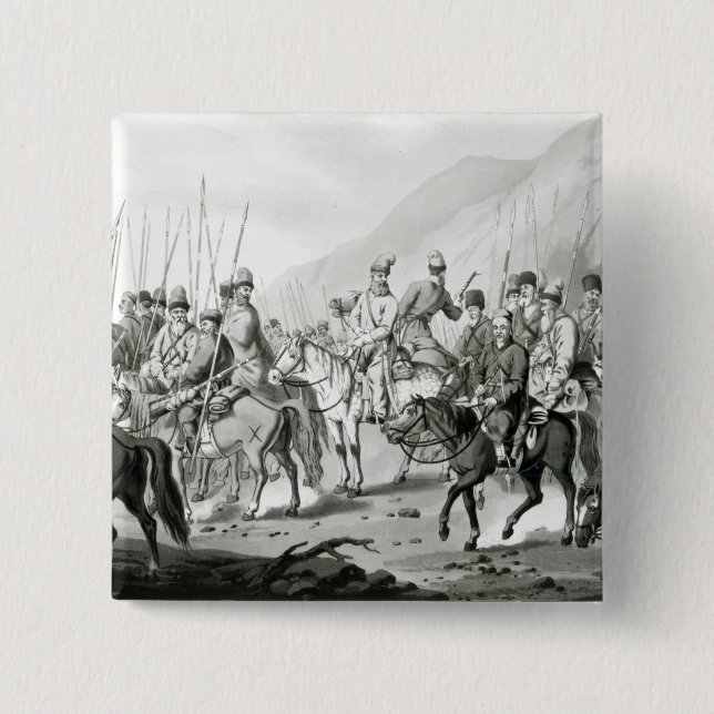 Different Tribes of Russian Cossacks 15 Cm Square Badge (Front)