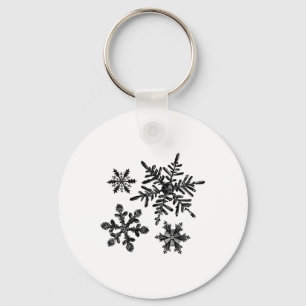 Different Types Of Snowflakes Snow Crystal Christm Key Ring
