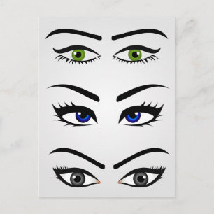 Different types of womens eyes postcard