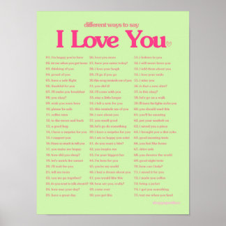 Different Ways to Say I Love You Poster