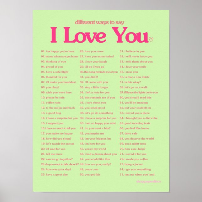 Different Ways to Say I Love You Poster (Front)