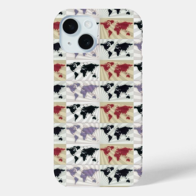 Different world maps Case-Mate iPhone case (Back)