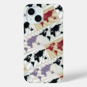 Different world maps iPhone 15 case