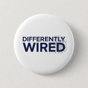 Differently Wired – Autism Awareness Month Blue 6 Cm Round Badge