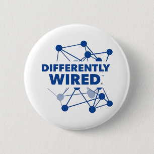 Differently Wired – Autism Awareness Month Blue 6 Cm Round Badge