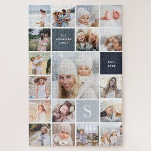Difficult 18 Photo & Family Monogram Collage Jigsaw Puzzle