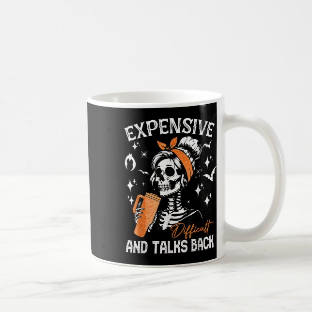 Difficult &amp; Talks Back Halloween Mama Skeleton Coffee Mug (Right)