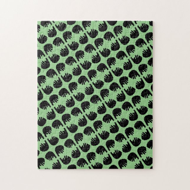 Difficult Black Bear Pattern Puzzle (Vertical)