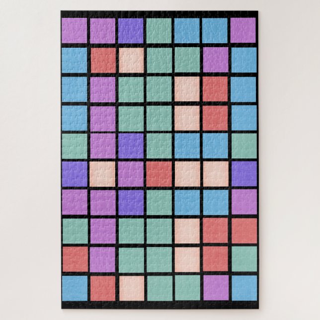 Difficult Colourful Mixed Colours Tile Pattern  Jigsaw Puzzle (Vertical)