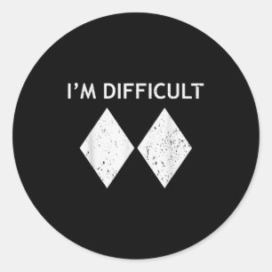 Difficult cool skiing stuff for men ski snowboard classic round sticker