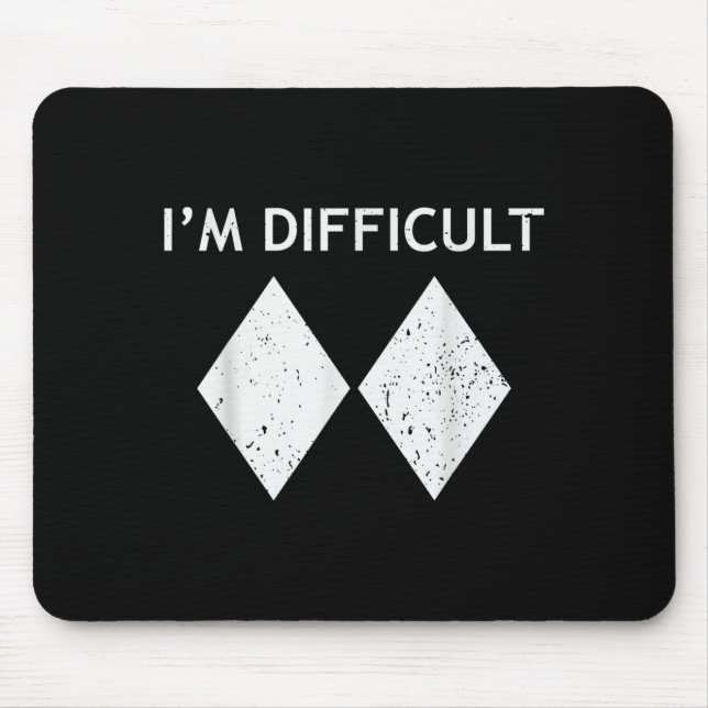 Difficult cool skiing stuff for men ski snowboard mouse pad (Front)