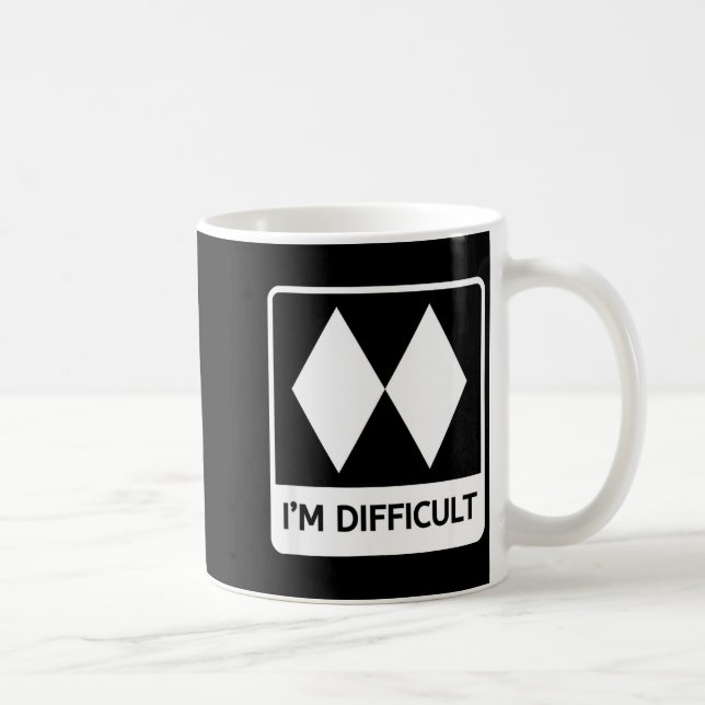 Difficult funny double black diamonds ski snowboar coffee mug (Right)