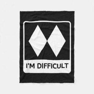 Difficult funny double black diamonds ski snowboar fleece blanket