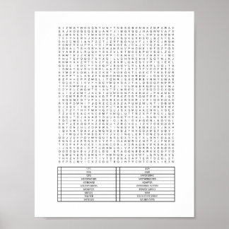 Difficult Giant Word Search Puzzle PC Parts Theme Poster